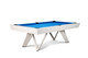 Three-quarter view of The Deco Slate Pool Table in crisp white with Euro-blue felt. The bold geometric Art Deco legs stand out against the clean finish, showing off the table’s sculptural presence. A balanced mix of modern design and professional-grade play. Three-quarter view of The Deco Slate Pool Table in crisp white with Euro-blue felt. The bold geometric Art Deco legs stand out against the clean finish, showing off the table’s sculptural presence. A balanced mix of modern design and professional-grade play.